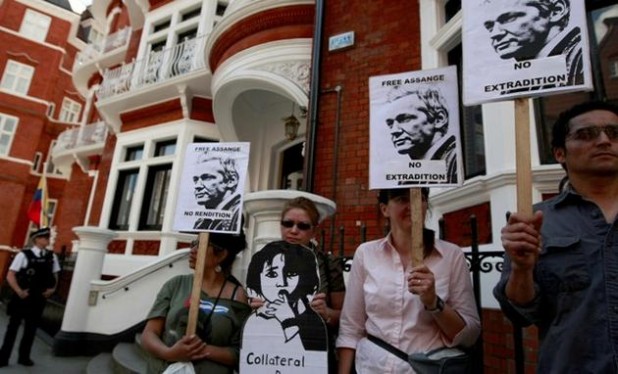 Assange at Ecuadorean Embassy